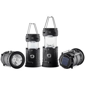 LED Camping Lanterns, 4 Pack Rechargeable Camping Flashlights, Solar & USB Charging, Portable Collapsible, Bulit to Last Lights, As Power Bank