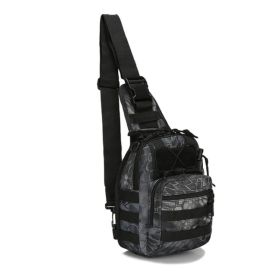 Mens Backpack Tactical Sling Shoulder Bag Molle Travel Chest Pack Outdoor Hiking (Option: Python Black)
