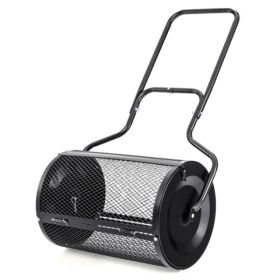 24-Inch Metal Mesh Compost Spreader With 2.7 Cu.ft Large Capacity, Heavy-Duty Rustproof Lawn Spreader For Peat Moss/Topsoil/Sand (Option: Defaulttitle)