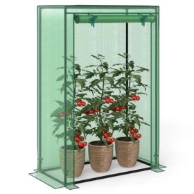 Green Portable Mini Greenhouse 39"x20"x59" Tool-Free Assembly PE Grid Cover Grow Tent For Balcony Patio (Option: Defaulttitle)