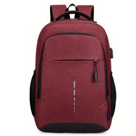 Oxford Cloth Backpack Casual Versatile Large Capacity Laptop Bag Daily Commuting Trend Backpack (Option: Red)